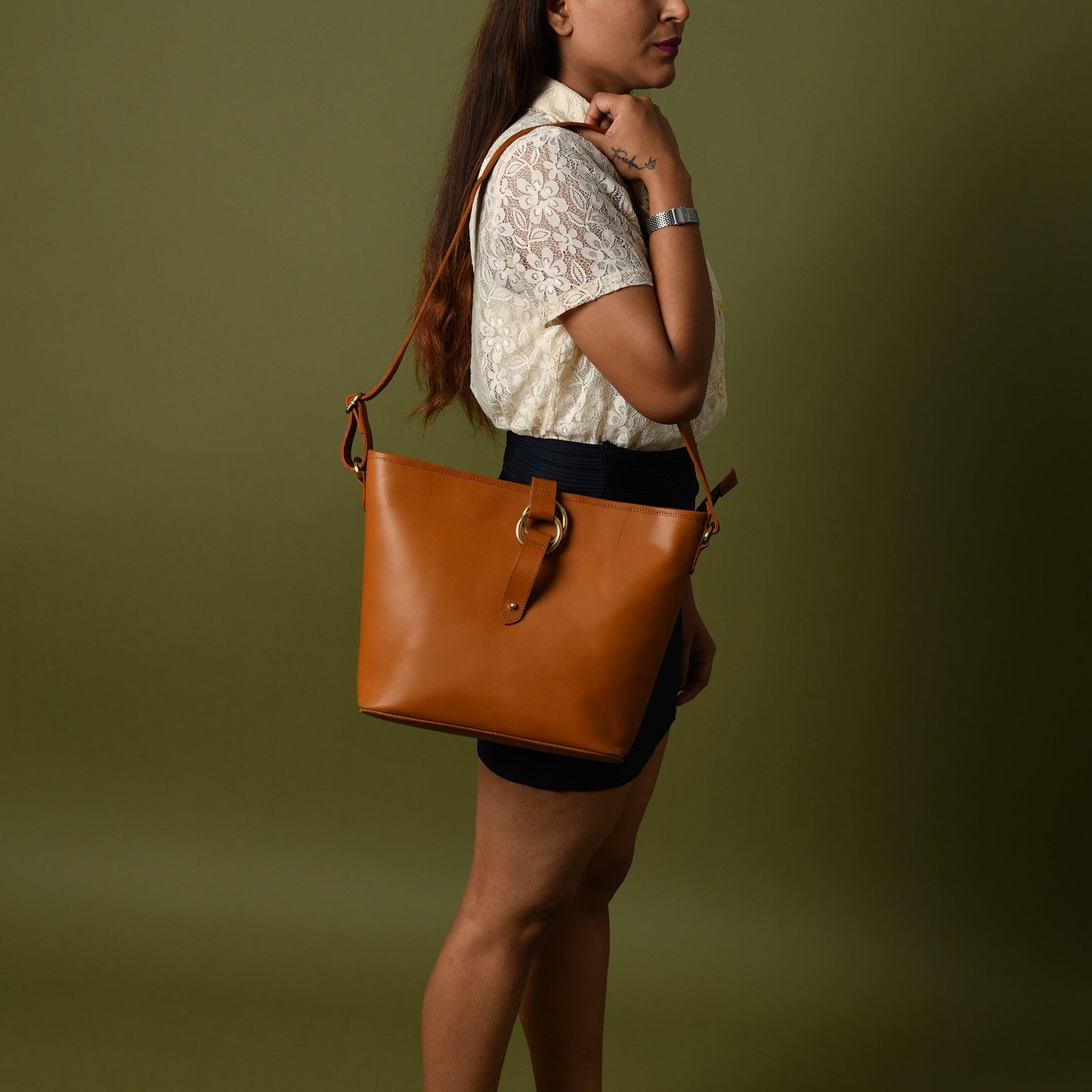 Alanis Leather Tote Bag - Mini Crossbody-1