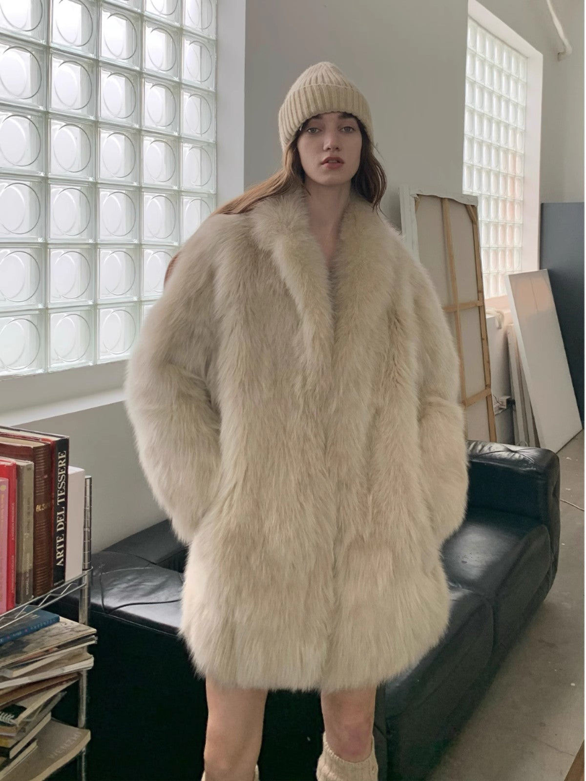 Light Years Away Imported Crown Grade Fox Fur Fashion Light Luxury Style Suit Collar Mid-Length Fur-1