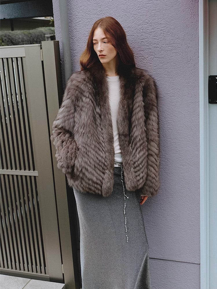 "Polar Night Star" imported sagafurs fox fur coat whole fox fur coat-0