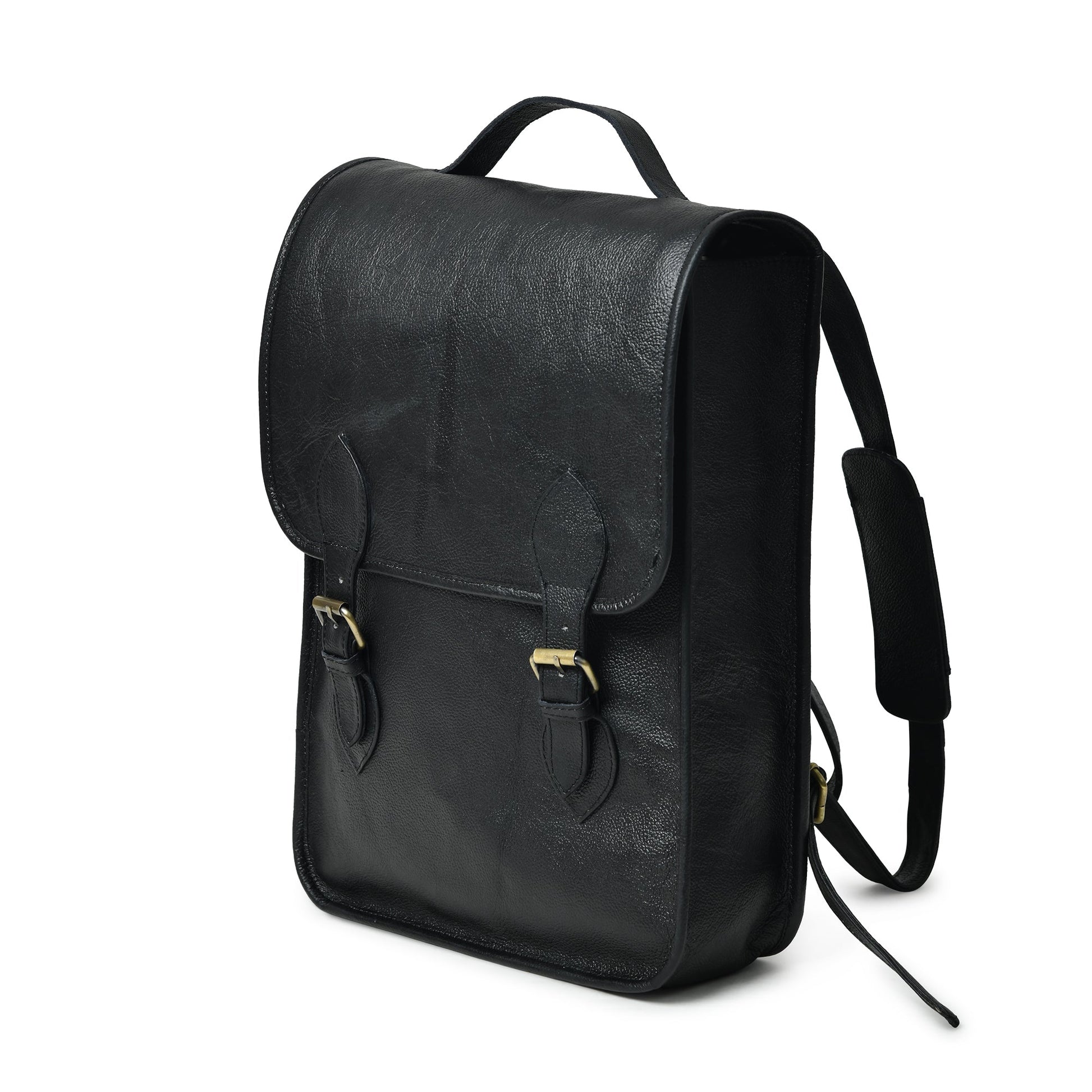Penny Leather Backpack- Black-3