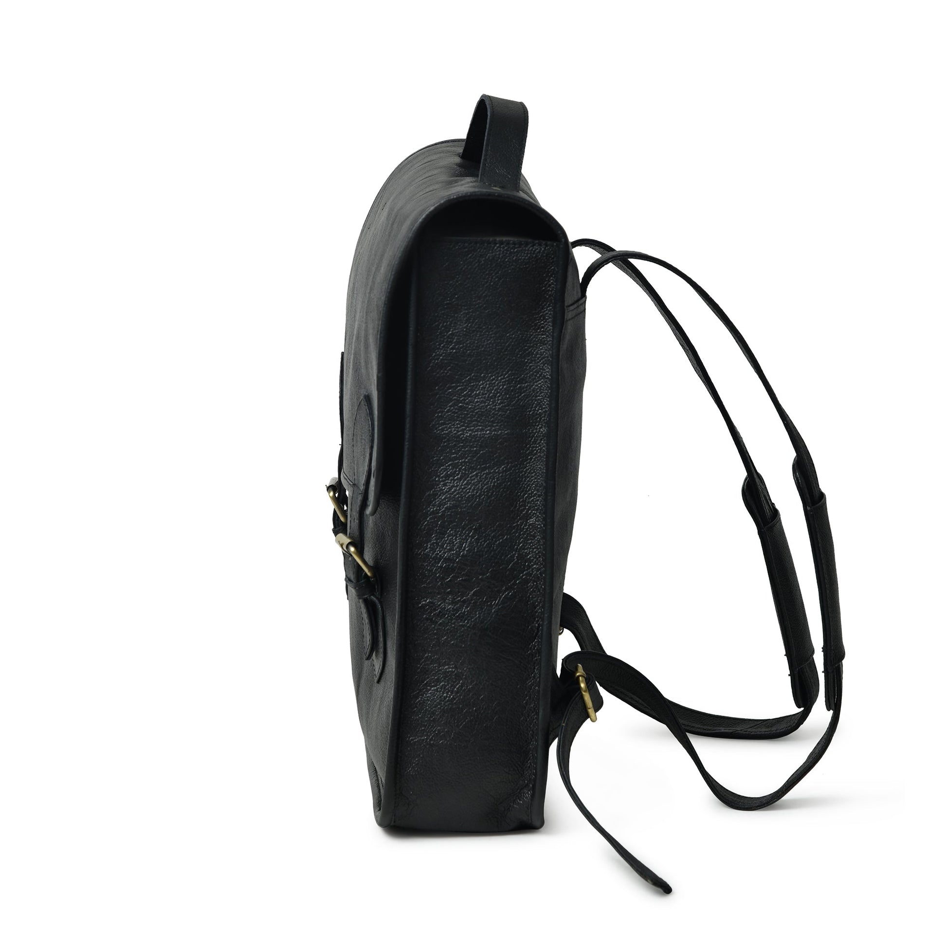 Penny Leather Backpack- Black-4