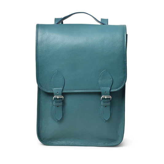 Penny Leather Backpack- Blue-0