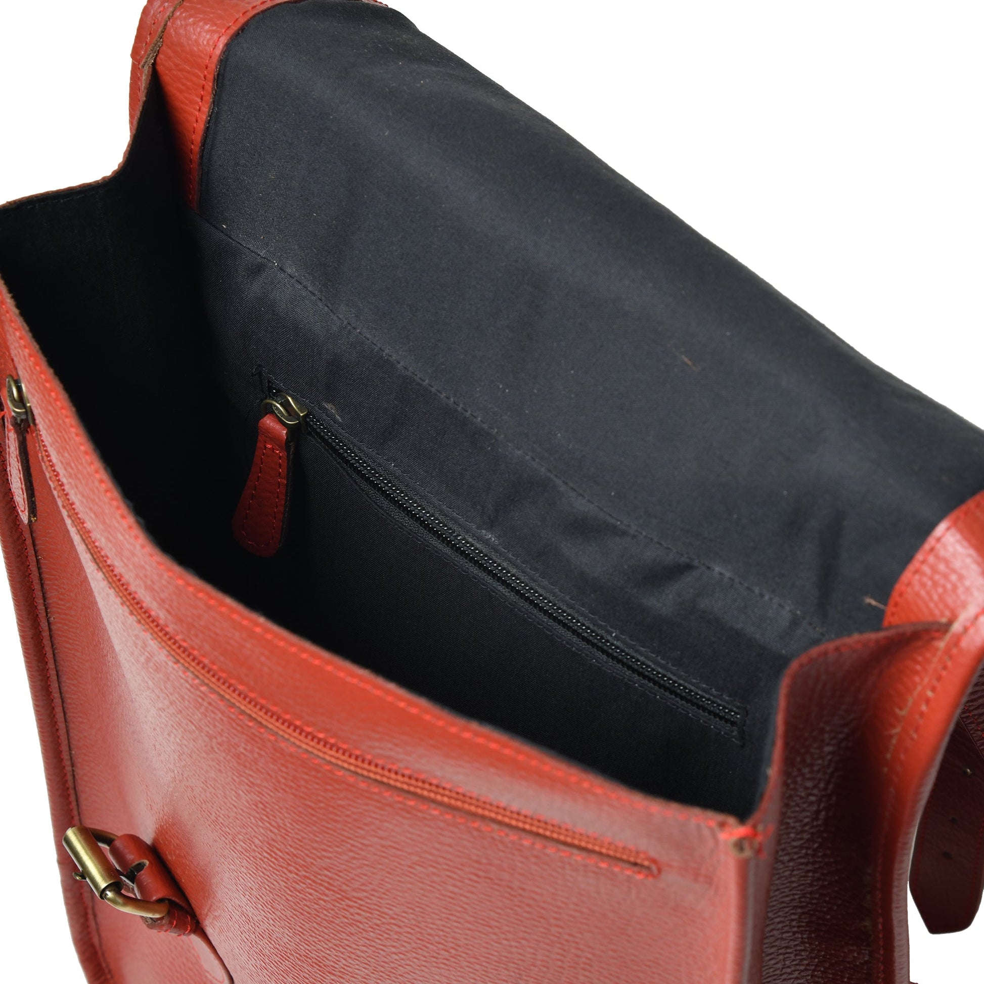 Penny Leather Backpack- Red-4