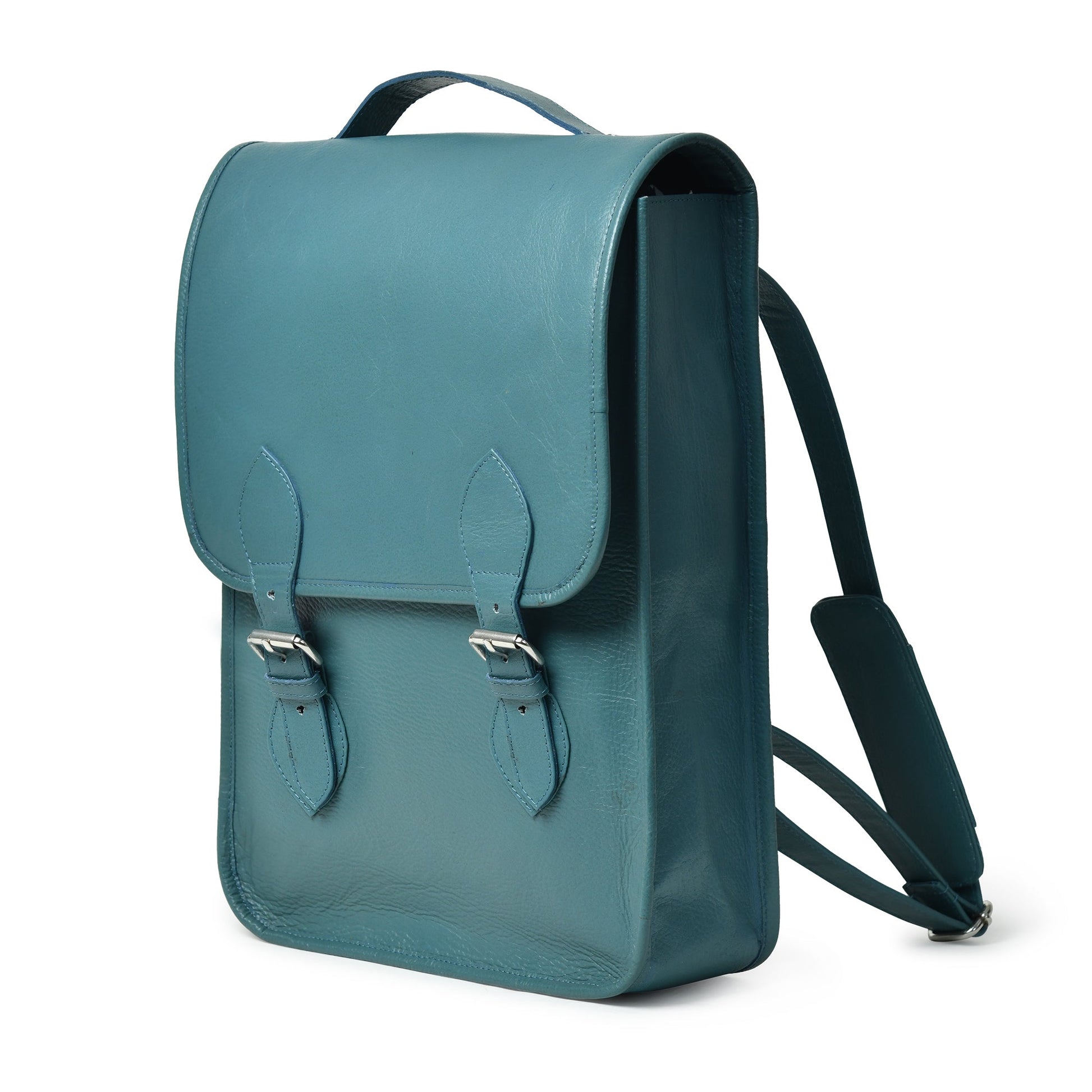 Penny Leather Backpack- Blue-2