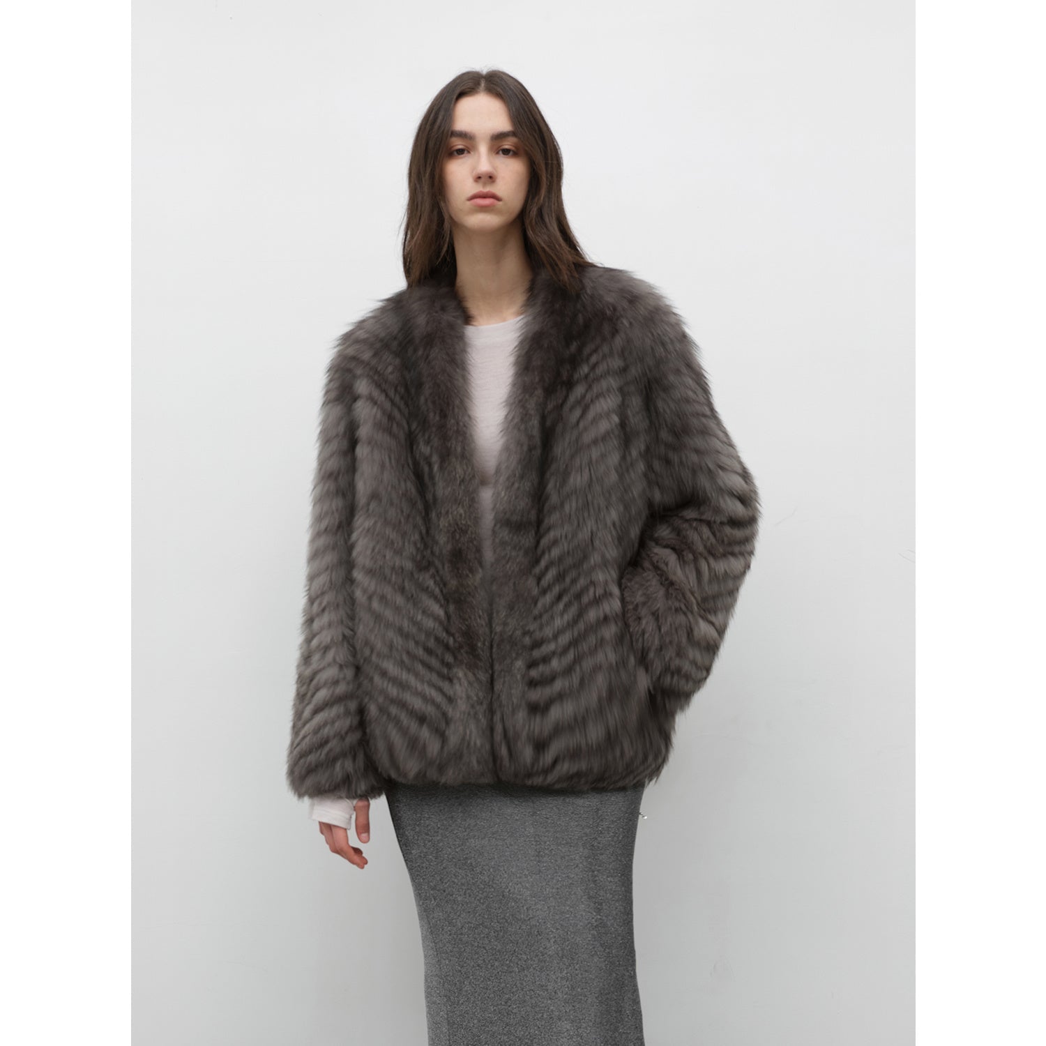 "Polar Night Star" imported sagafurs fox fur coat whole fox fur coat-5