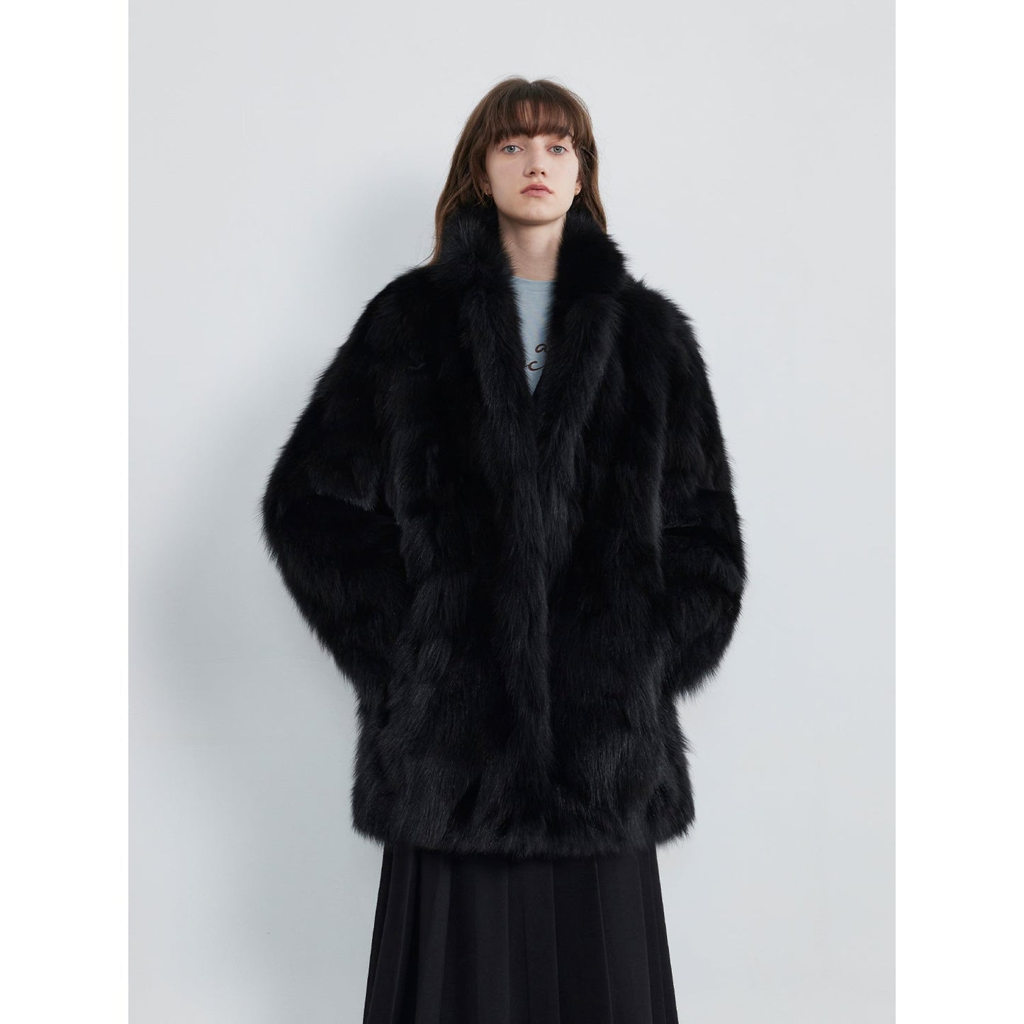 Light Years Away Imported Crown Grade Fox Fur Fashion Light Luxury Style Suit Collar Mid-Length Fur-6