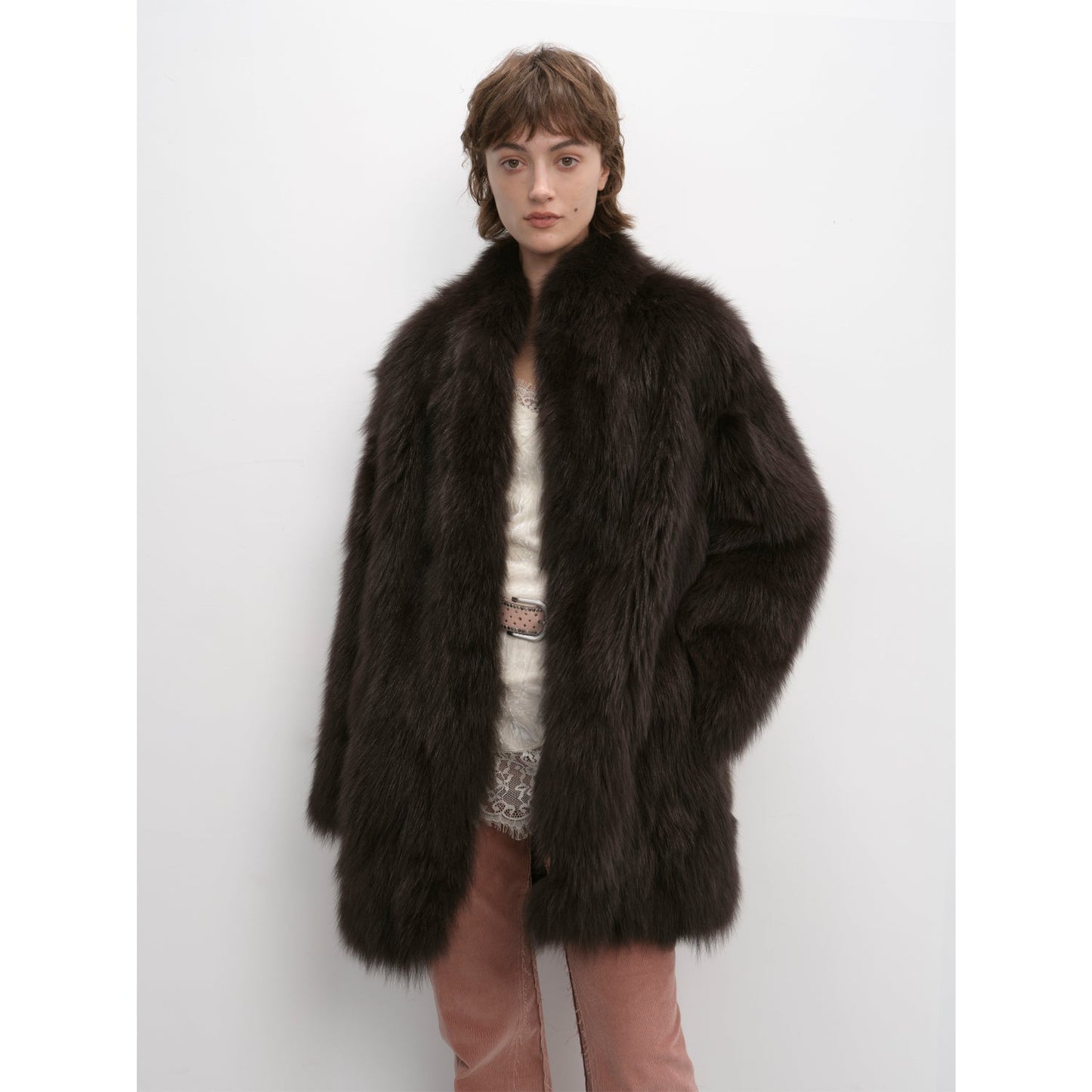 Light Years Away Imported Crown Grade Fox Fur Fashion Light Luxury Style Suit Collar Mid-Length Fur-4