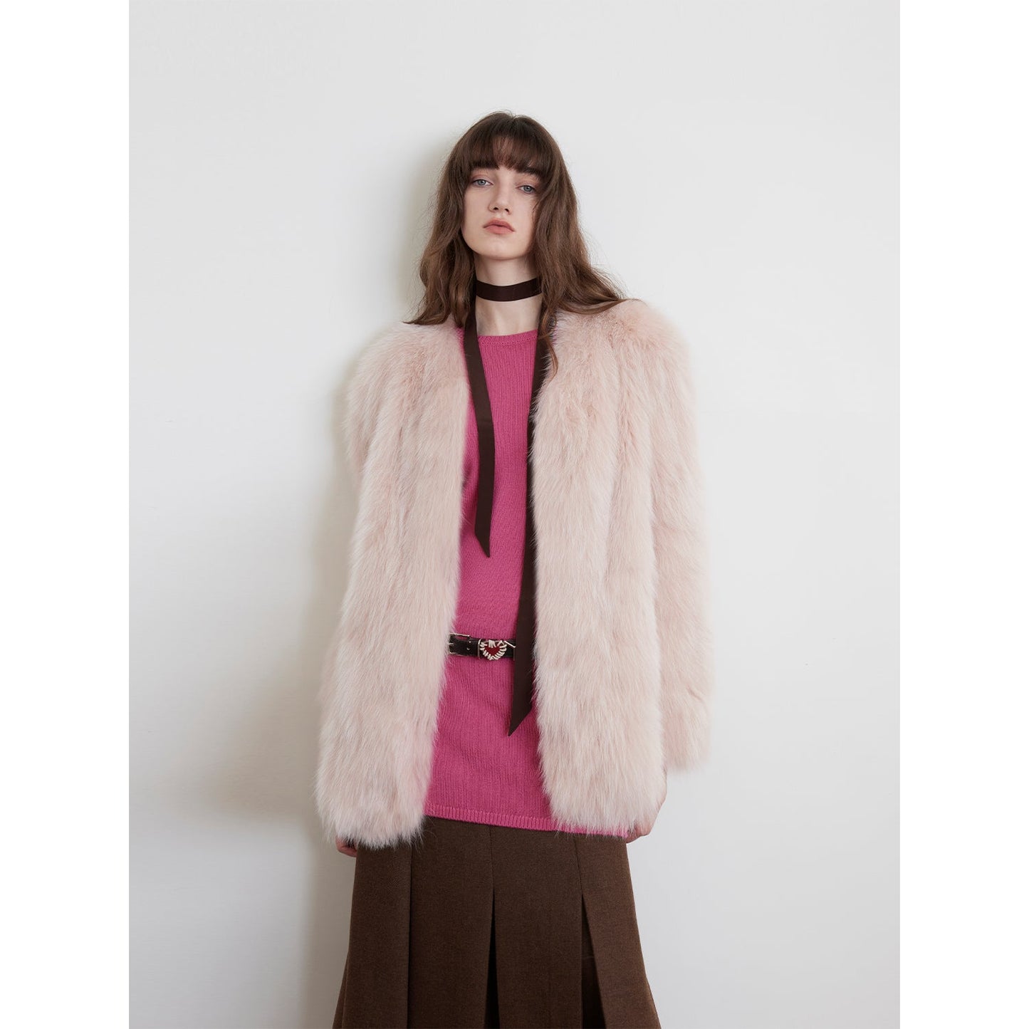 Black Sugar Champagne Finland saga fox fur coat fashion cardigan-1
