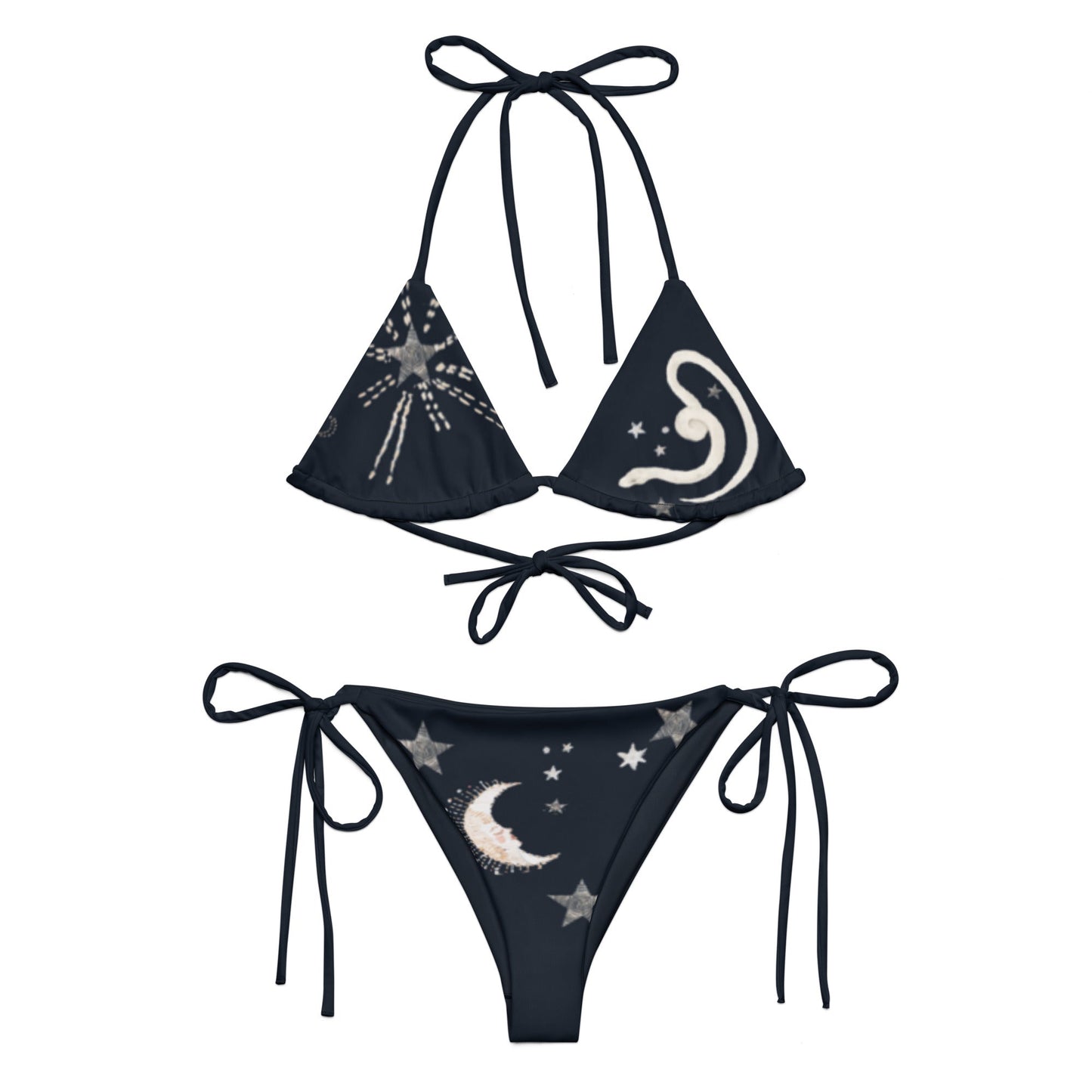 Vega String Bikini in Black Draco-3