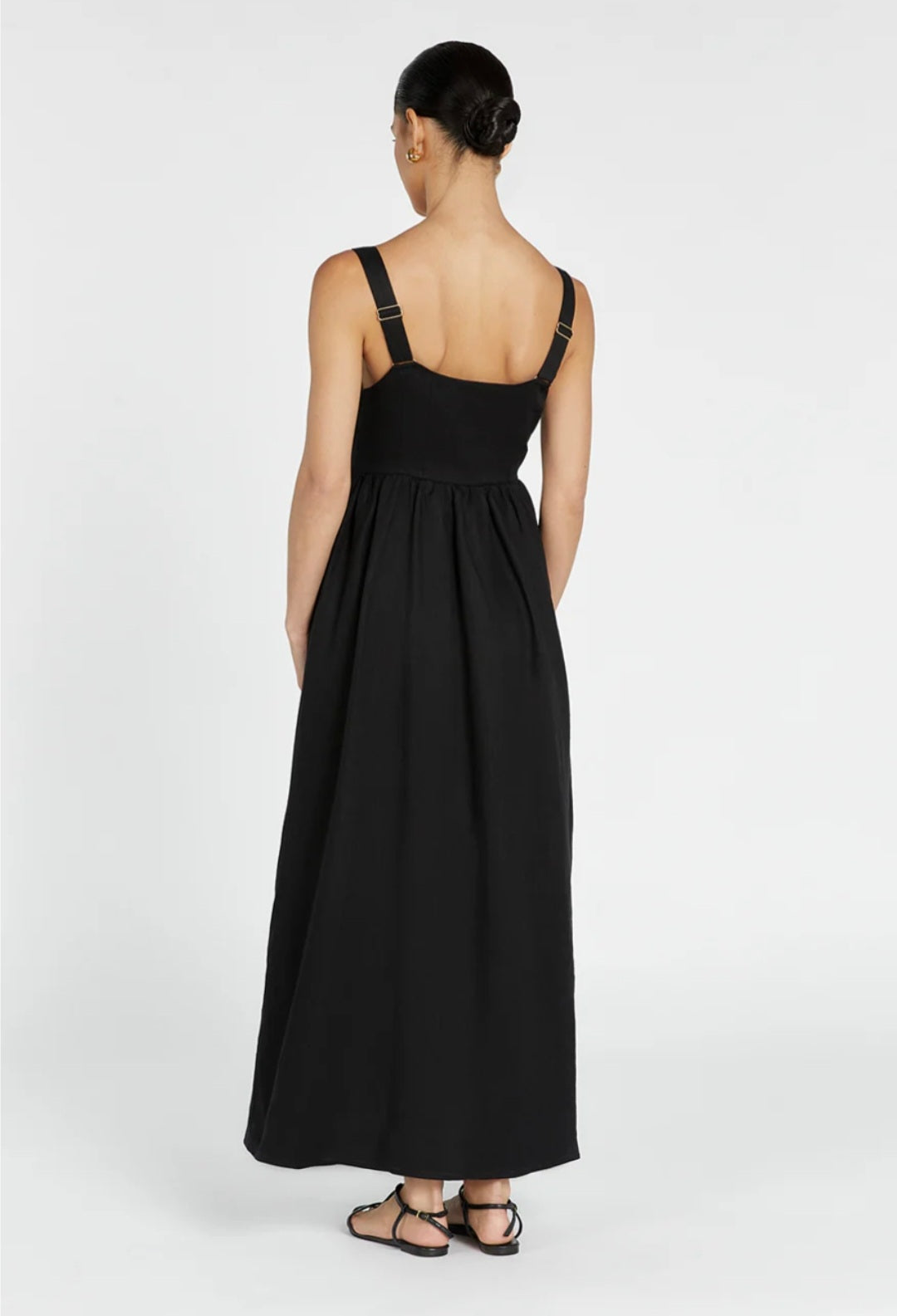 Black Linen Dress | Maxi Dress | Linen Dress | Linen Clothing | 100% Organic Linen-3