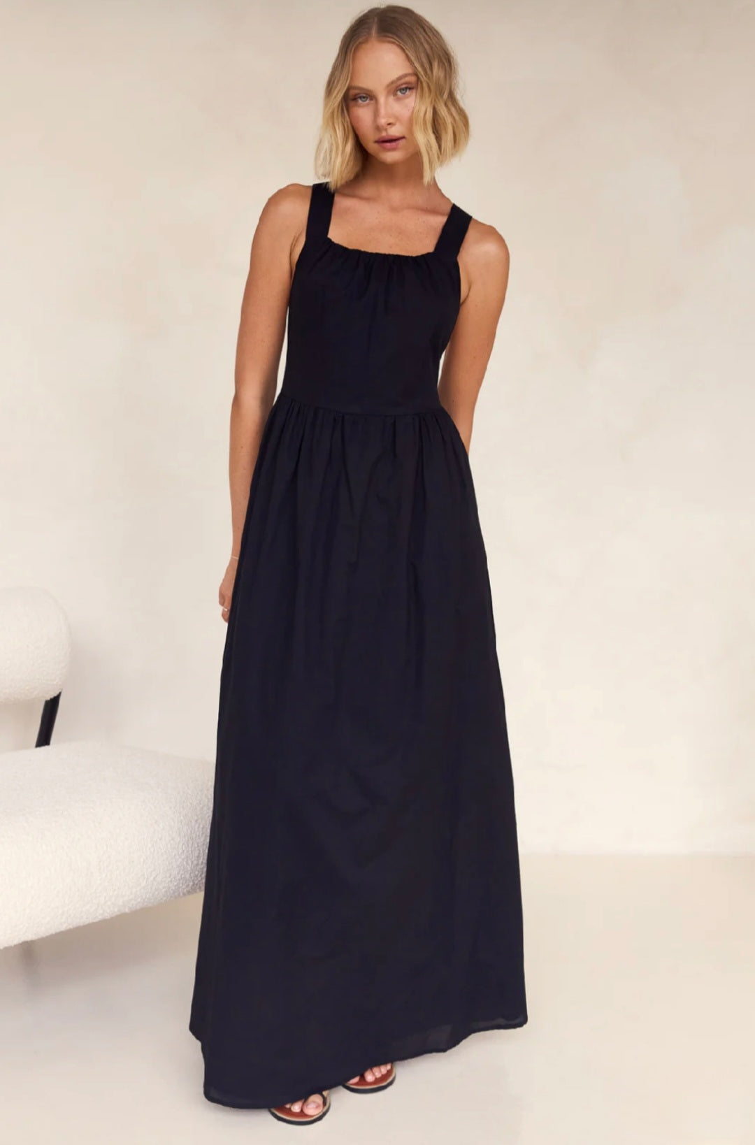 Black Cotton Dress | Maxi Dress | Cotton Dress | Black Dress | Backless Dress-2